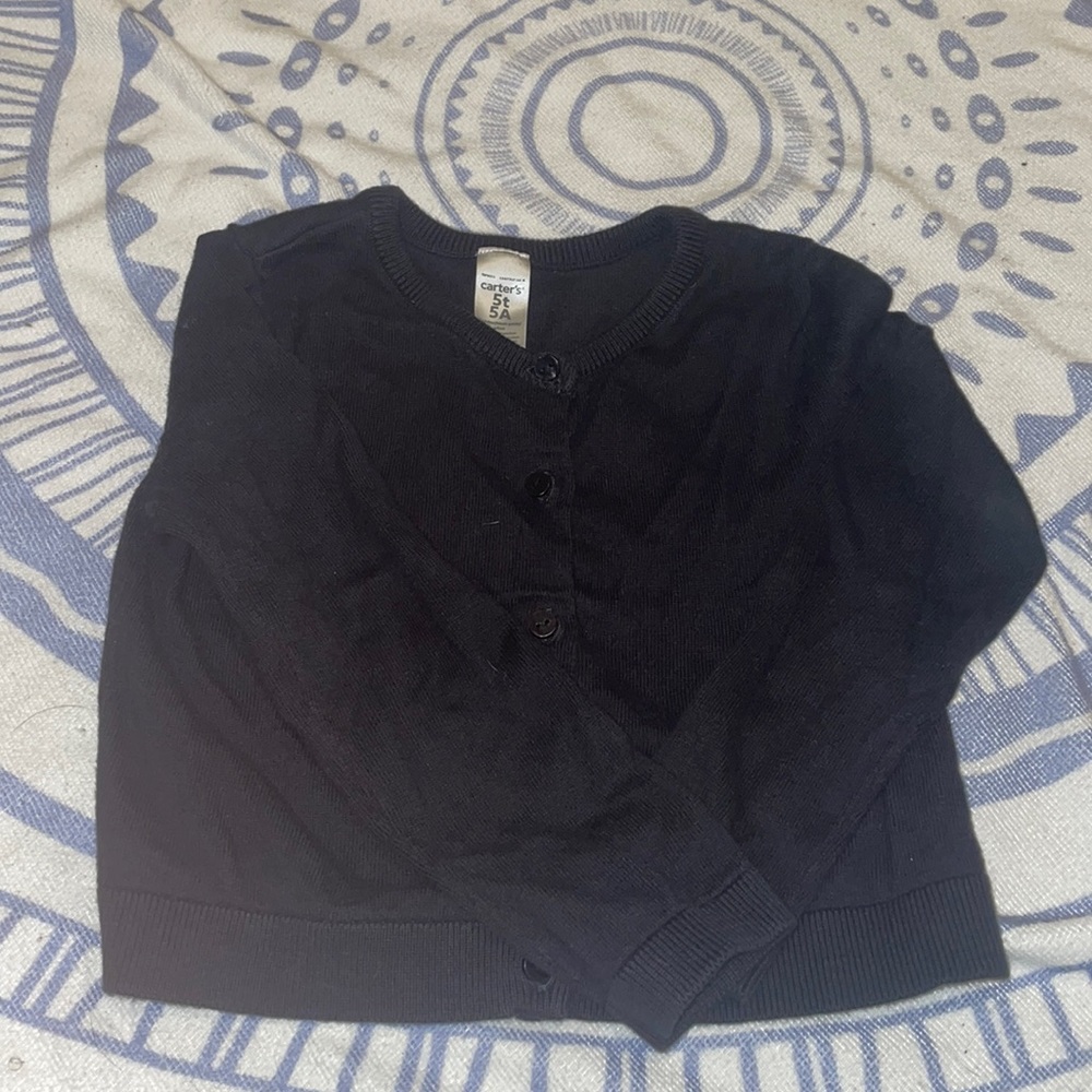 Little girls black Carters Cardigan 5t